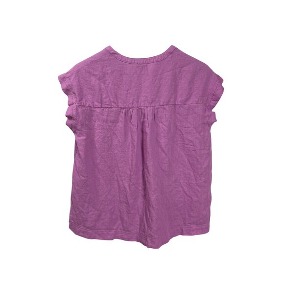 Splendid Womens Linen Blend Purple Cap Sleeve Blouse Top Size M New - Picture 2 of 5